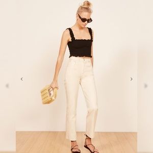 NWOT Reformation Cynthia Ivory Jeans Sz 25